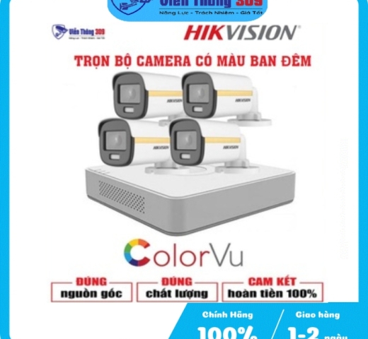 Bộ Camera Quan Sát Có Màu Ban Đêm Hikvision 4 Kênh Full HD 1080P
