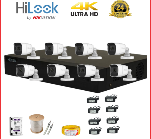 Tiêu đề Trọn bộ 08 camera thân HILOOK full HD 1080P chất lượng cao COMBO 02TAVHilook2.0