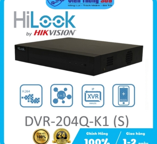 Đầu ghi hình TVI-IP 4 kênh HILOOK DVR-204Q-K1(S)
