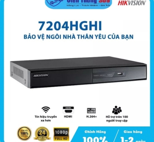Đầu ghi 4 kênh Turbo HD 3.0 HIKVISION DS-7204HGHI-K1 (S)