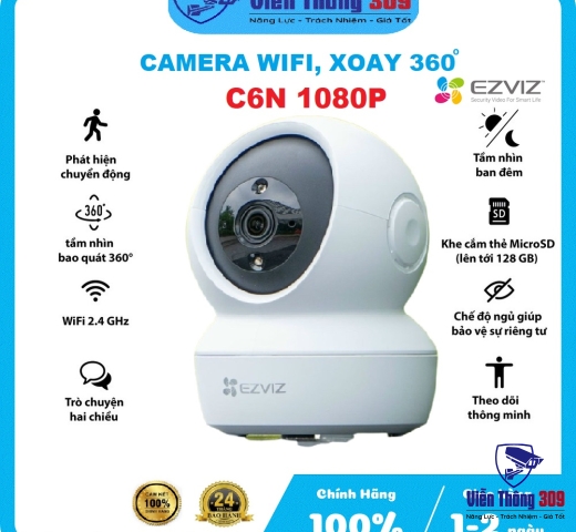 Camera Ezviz C6N, camera wifi xoay 360 độ, đàm thoại 2 chiều